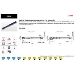 Maschio a macchina DORMER E238 “Blue Shark” fori ciechi passo metrico grosso M12