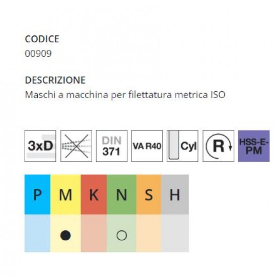 Maschio a macchina per acciai/inox GUHRING HSS-e M3 F.C.