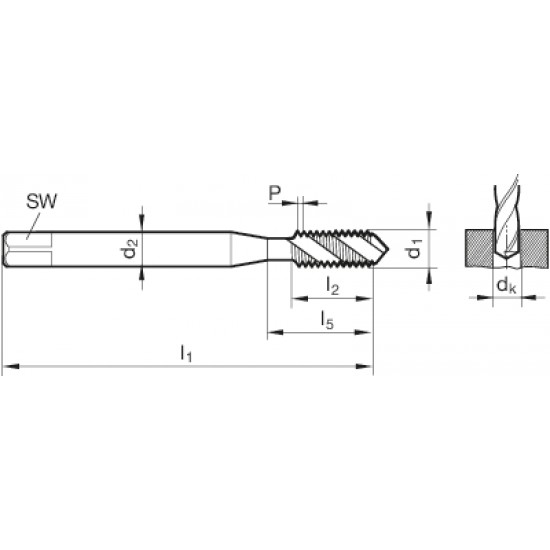 Maschio a macchina per acciai/inox GUHRING HSS-e M3 F.C.