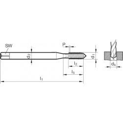 Maschio a macchina per acciai/inox GUHRING HSS-e M4 F.P.