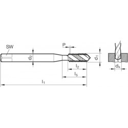 Maschio a macchina per acciai/inox GUHRING HSS-e M6 F.C.