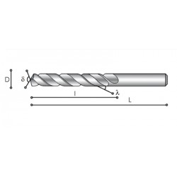 Punta cilindrica HSS-Co 5% DIN338 Carmon d.10,00mm