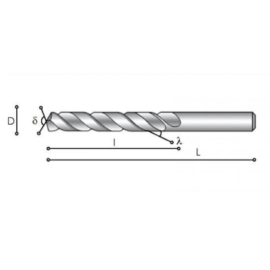 Punta cilindrica HSS-Co 5% DIN338 Carmon d.10,00mm