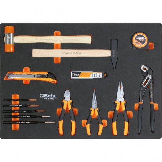 Cassettiera mobile Beta 6 cassetti e assortimento di 196 utensili universali BW C04BOX-A VU